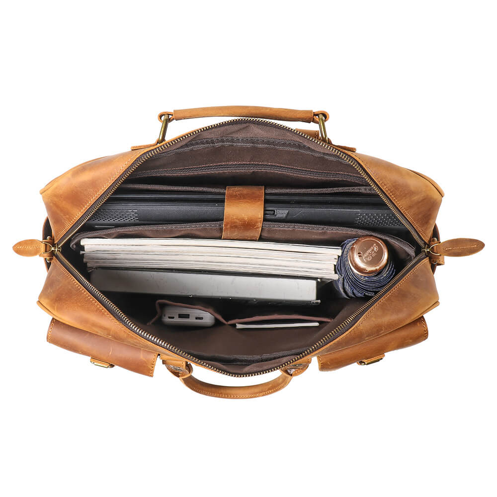 Premium Retro Top Grain Leather Handbag – Babylon Leather - Babylon LeatherBabylon LeatherLJ080 - Brown