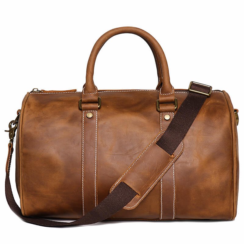 Premium Top Grain Leather Travel Duffel Bag – Babylon Leather - Babylon LeatherBabylon LeatherLJ010 - Brown