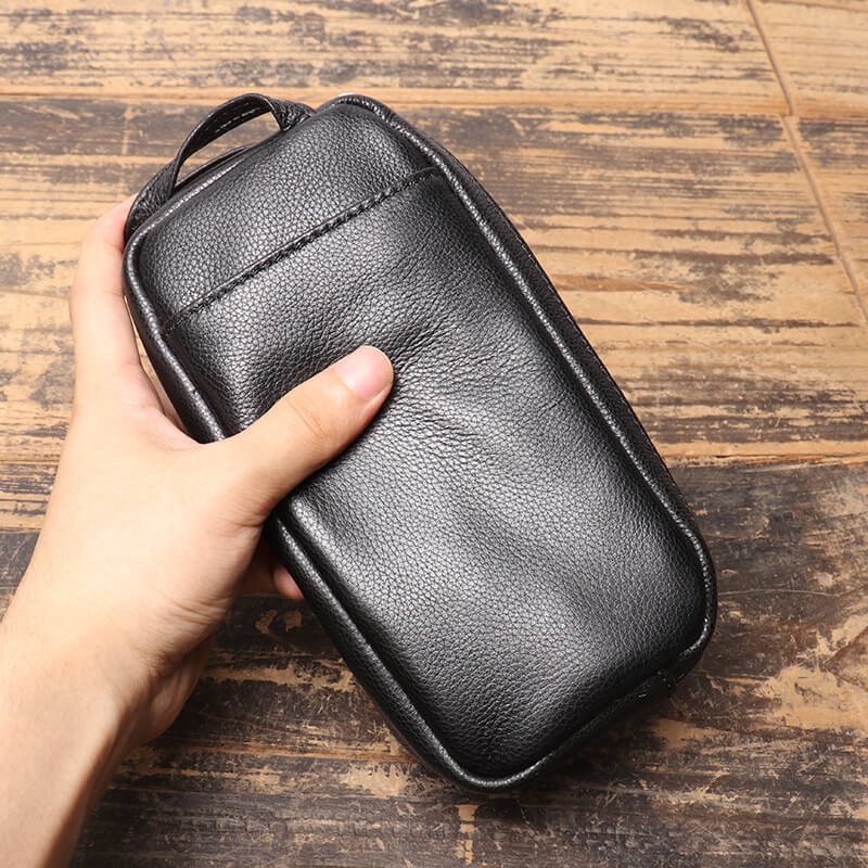 Premium Top - Grain Leather Zipper Phone & Card Pouch – Babylon Leather - Babylon LeatherBabylon LeatherLJ126-Black