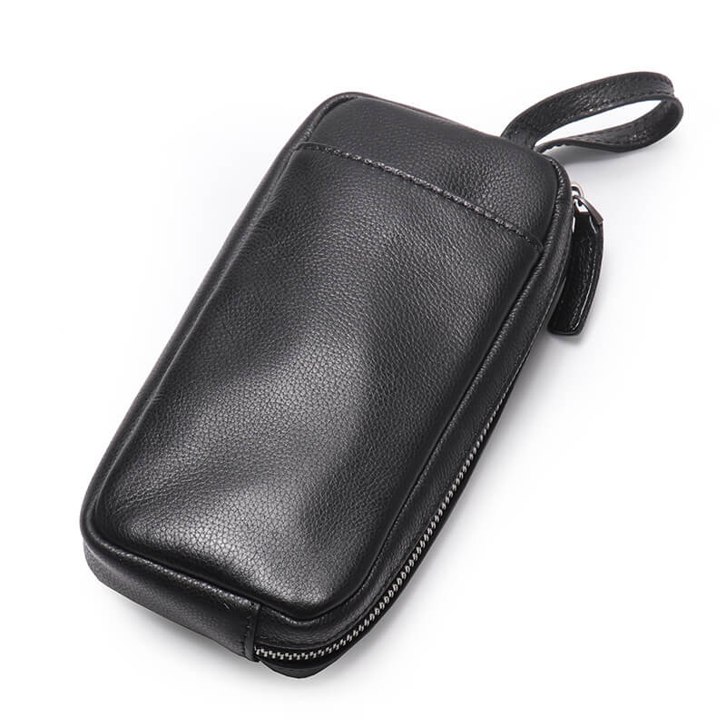 Premium Top - Grain Leather Zipper Phone & Card Pouch – Babylon Leather - Babylon LeatherBabylon LeatherLJ126-Black