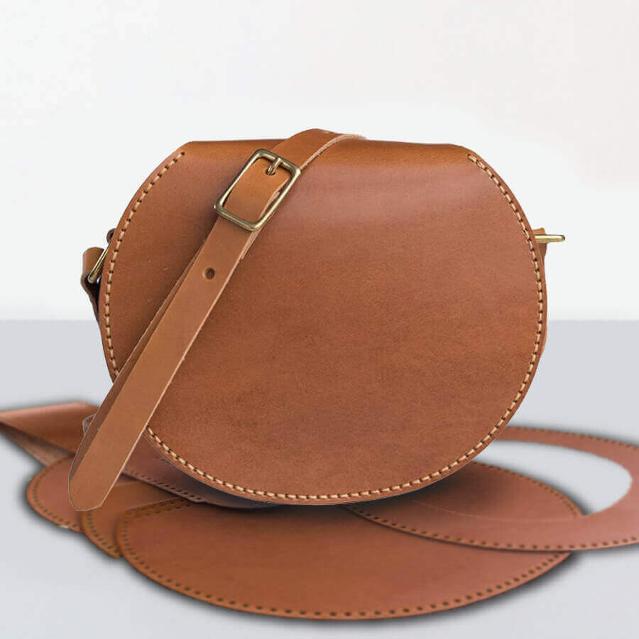 Premium Veg - Tanned Leather Saddle Bag DIY Kit – Babylon Leather - Babylon LeatherWomen’s Leather Bag DIY KitBabylon LeatherLZ33-Light Brown-Vegetable-Tanned Leather