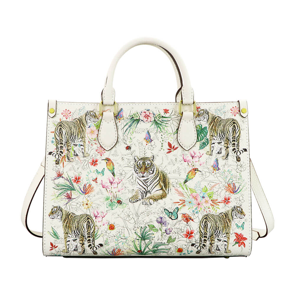 Printed Leather Tote Bag DIY Sewing Kit – Babylon Leather - Babylon LeatherBabylon LeatherSY79 - White - White
