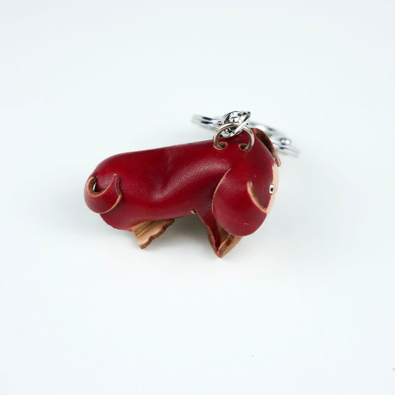 Puppy Inspired Leather Charm Keychain – Babylon Leather - Babylon LeatherBabylon LeatherLL66-Red