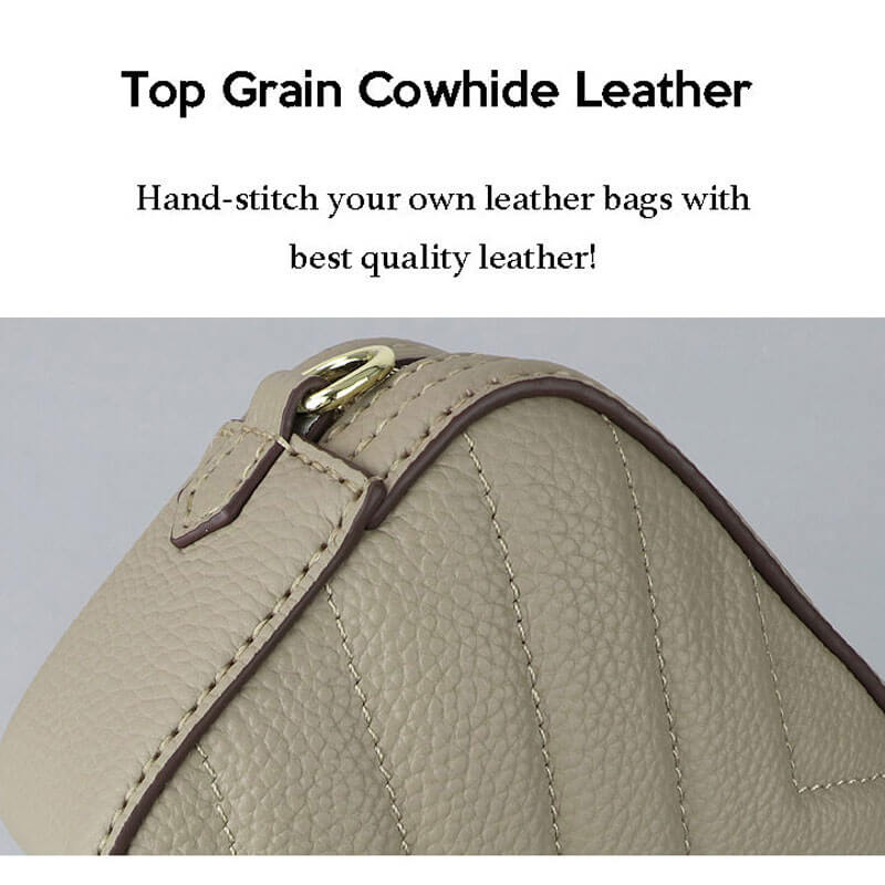 Quilted Shoulder Bag DIY Leather Kit – Babylon Leather - Babylon LeatherBabylon LeatherSY96 - Khaki - White