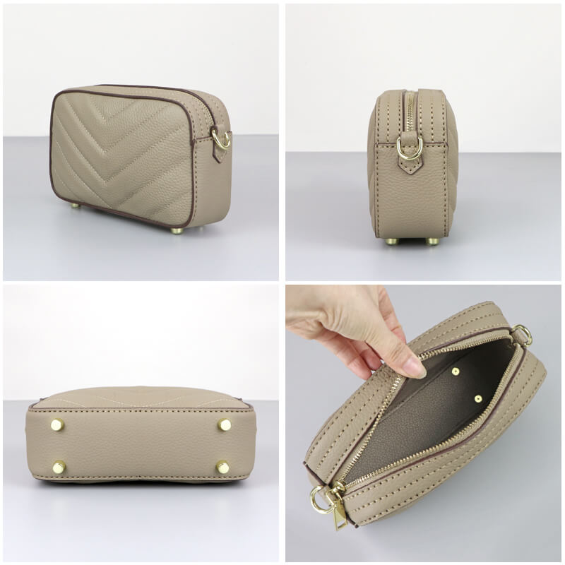 Quilted Shoulder Bag DIY Leather Kit – Babylon Leather - Babylon LeatherBabylon LeatherSY96 - Khaki - White