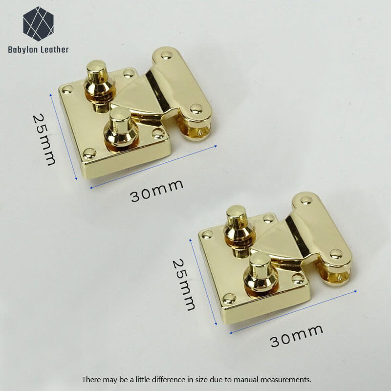 Rectangle Creative Closure Clasp Press Thumb Lock - Babylon LeatherBabylon LeatherSPTL - 056 - 2 PACK