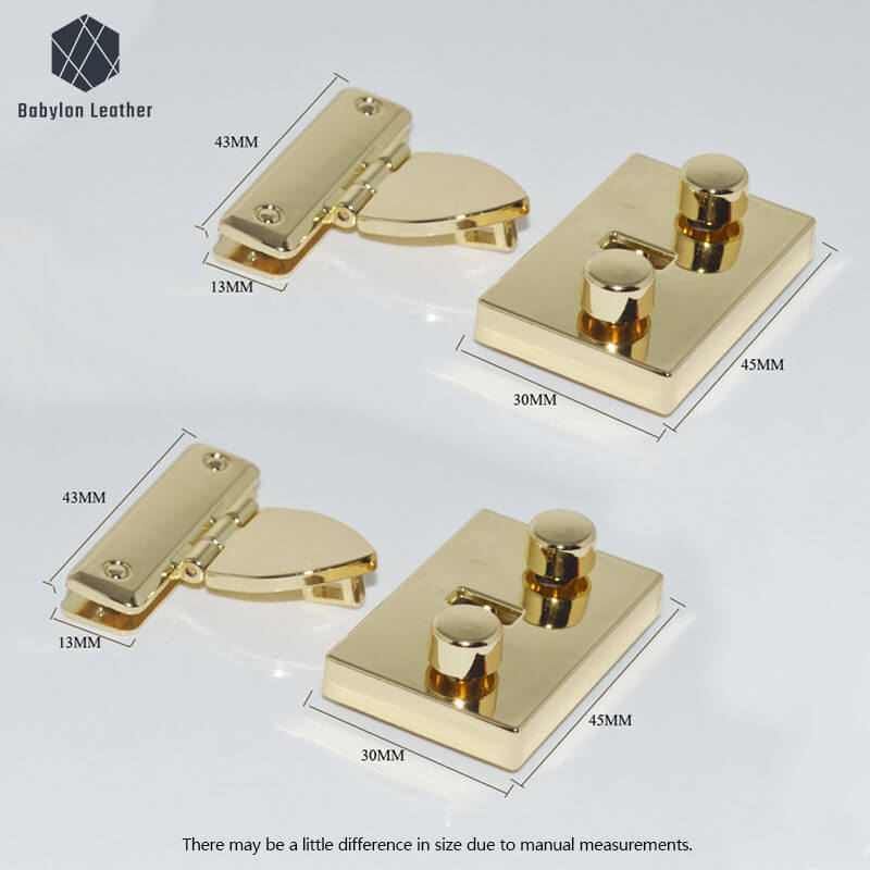 Rectangle Purse Closure Clasp Press Thumb Lock - Babylon LeatherBabylon LeatherSPTL - 072 - 2 PACK