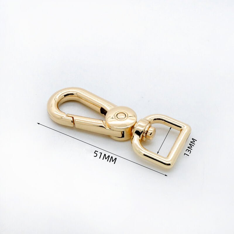 Rectangular Eye Swivel Snap Hook - Babylon Leather - Babylon LeatherBabylon LeatherJY01-Gold-13mm-Thick Rounded Square End