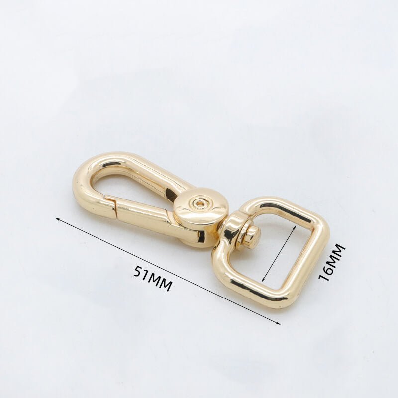 Rectangular Eye Swivel Snap Hook - Babylon Leather - Babylon LeatherBabylon LeatherJY01-Gold-16mm-Thick Rounded Square End