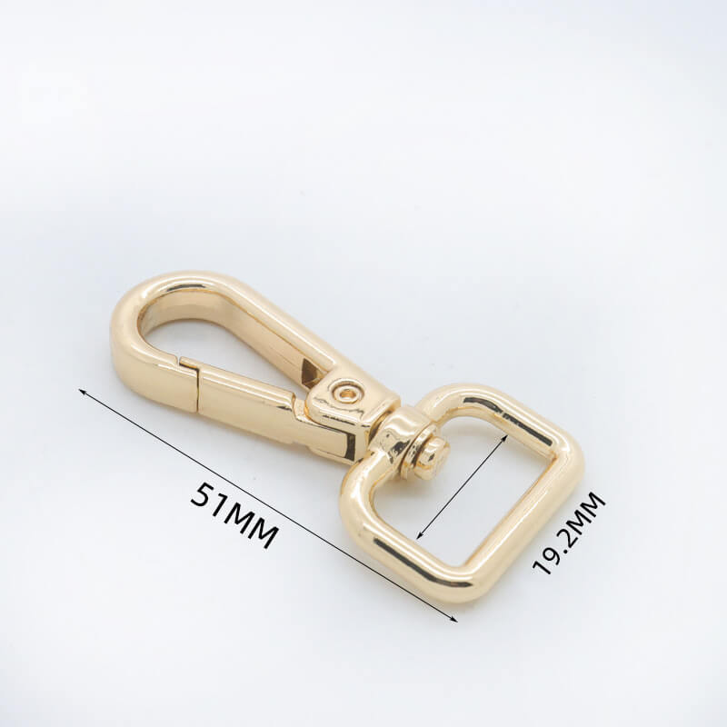 Rectangular Eye Swivel Snap Hook - Babylon Leather - Babylon LeatherBabylon LeatherJY01-Gold-19mm-Thick Square End