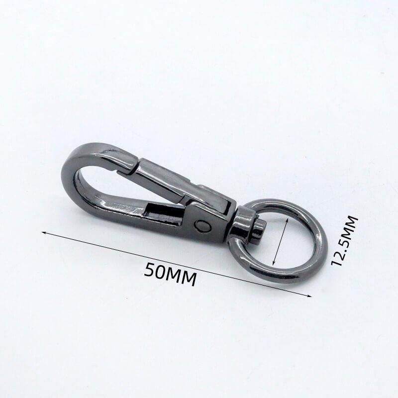 Rectangular Eye Swivel Snap Hook - Babylon Leather - Babylon LeatherBabylon LeatherJY01-Gunmetal-12.5mm-Round End