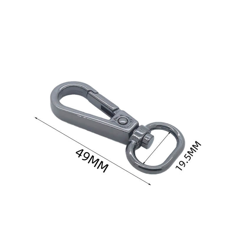 Rectangular Eye Swivel Snap Hook - Babylon Leather - Babylon LeatherBabylon LeatherJY01-Gunmetal-19.5mm-Oval End