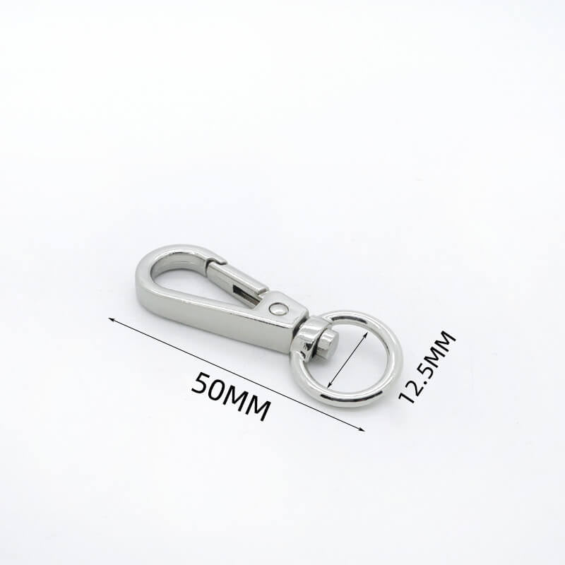 Rectangular Eye Swivel Snap Hook - Babylon Leather - Babylon LeatherBabylon LeatherJY01-Silver-12.5mm-Round End