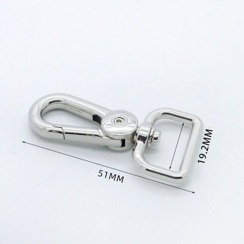 Rectangular Eye Swivel Snap Hook - Babylon Leather - Babylon LeatherBabylon LeatherJY01-Silver-16mm-Thick Rounded Square End
