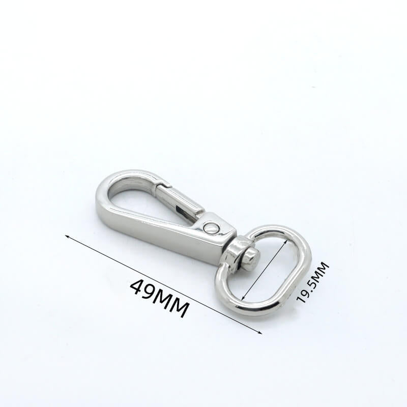 Rectangular Eye Swivel Snap Hook - Babylon Leather - Babylon LeatherBabylon LeatherJY01-Silver-19.5mm-Oval End