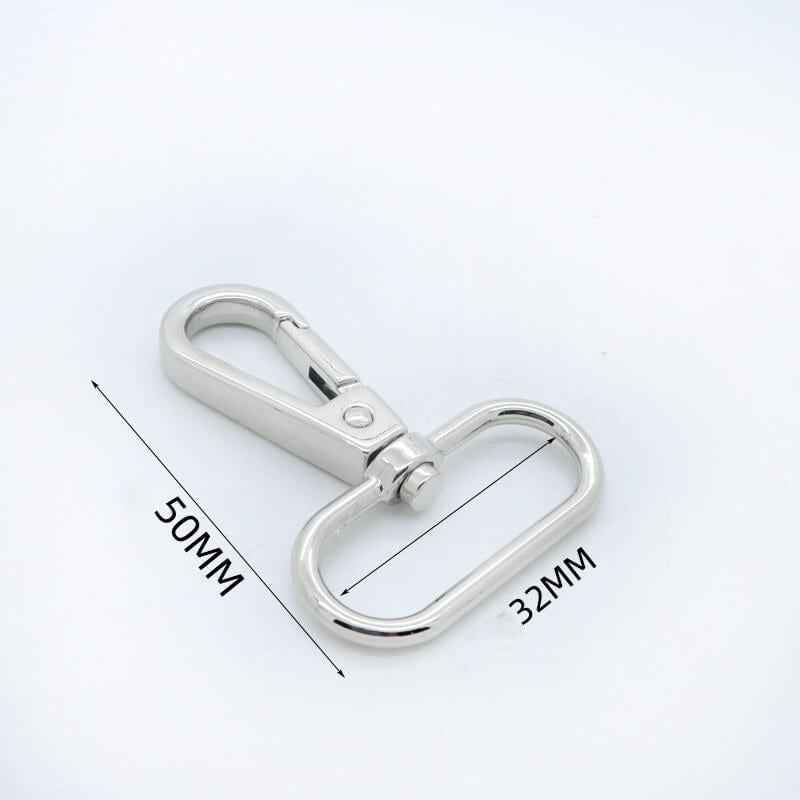 Rectangular Eye Swivel Snap Hook - Babylon Leather - Babylon LeatherBabylon LeatherJY01-Silver-32mm-Oval End