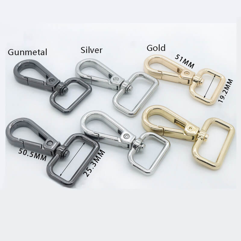 Rectangular Eye Swivel Snap Hook - Babylon Leather - Babylon LeatherBabylon LeatherJY01-Silver-8.7mm