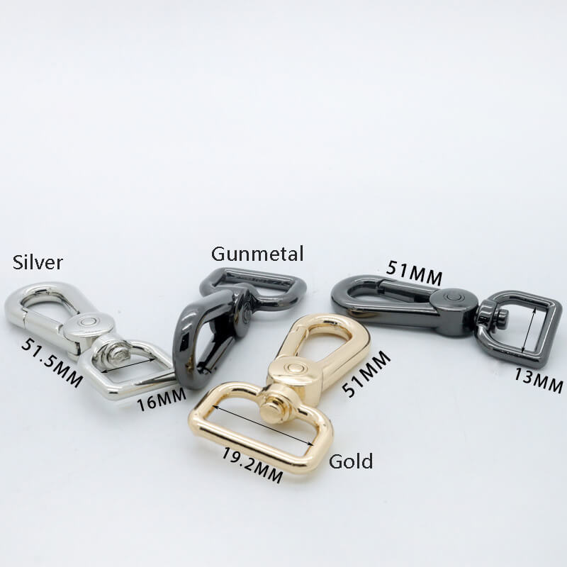 Rectangular Eye Swivel Snap Hook - Babylon Leather - Babylon LeatherBabylon LeatherJY01-Silver-8.7mm