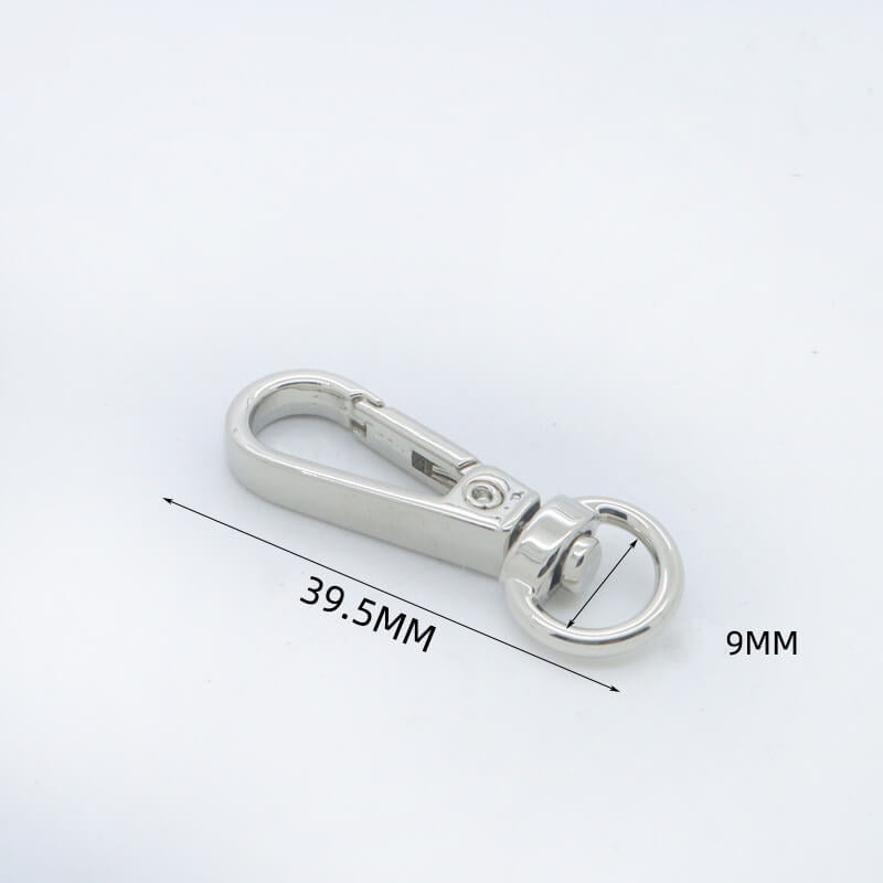 Rectangular Eye Swivel Snap Hook - Babylon Leather - Babylon LeatherBabylon LeatherJY01-Silver-9mm