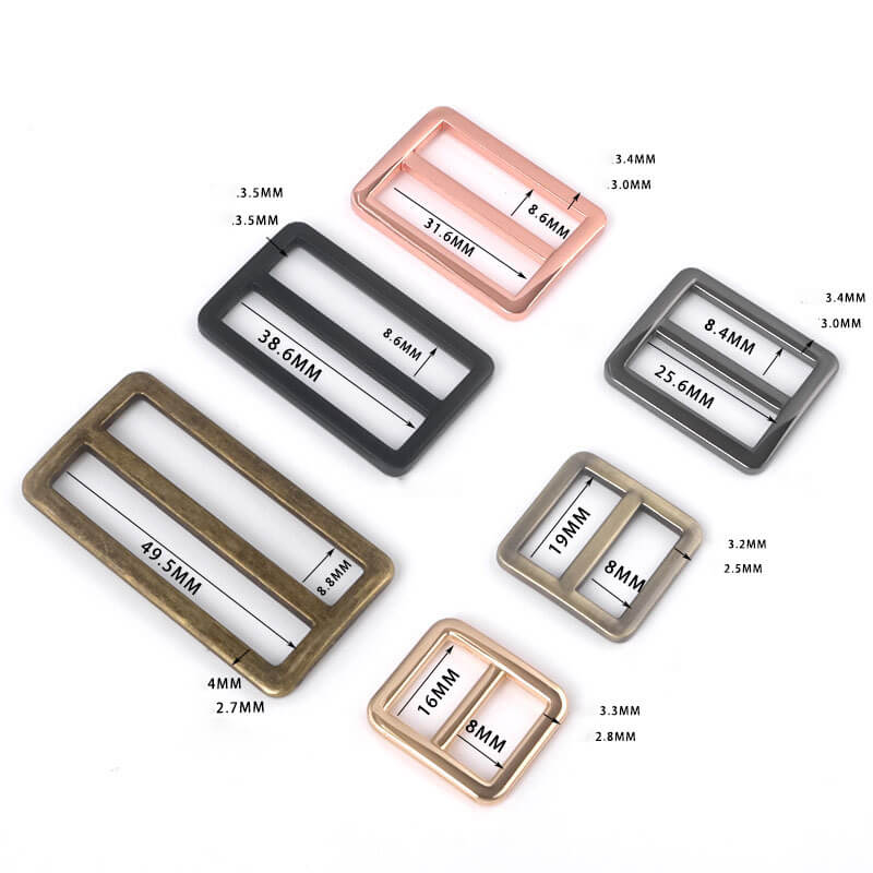 Rectangular Strap Slide Buckle - Babylon Leather - Babylon LeatherBabylon LeatherJY19-Gold-16mm