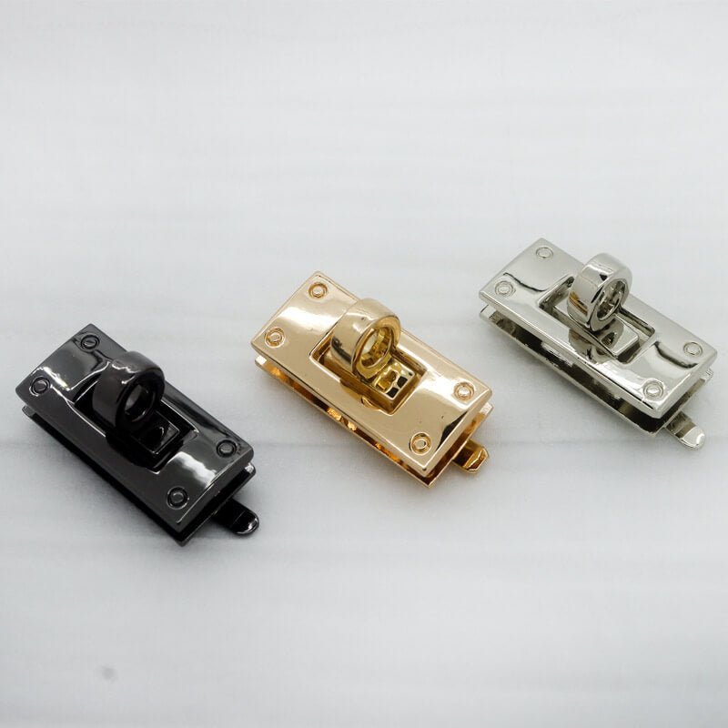 Rectangular Turn Lock Clasp - Babylon Leather - Babylon LeatherBabylon LeatherJY16-Gold