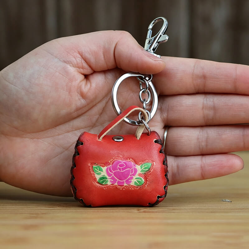 Red Mini Handbag Leather Bag Charm – Babylon Leather - Babylon LeatherBabylon LeatherLLZ74-Red