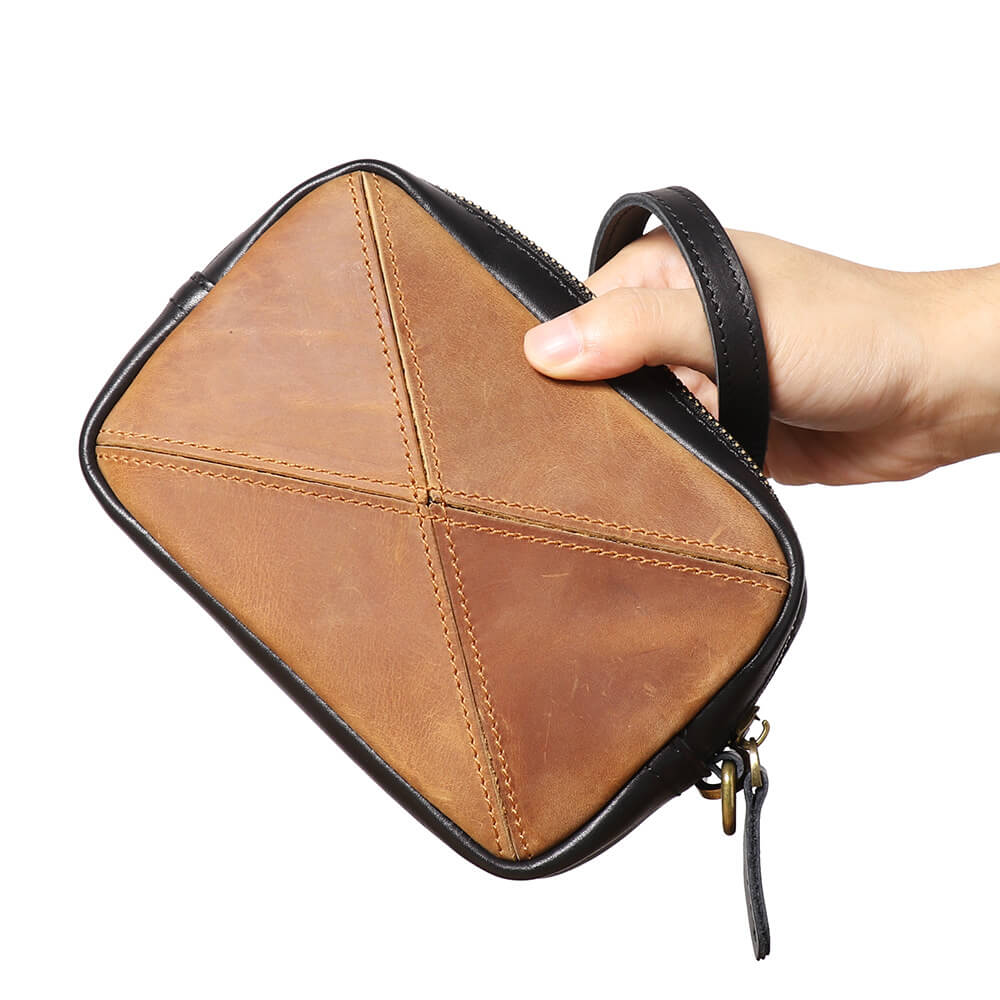 Retro Leather Patchwork Crossbody Bag – Babylon Leather - Babylon LeatherBabylon LeatherLJ058 - Brown