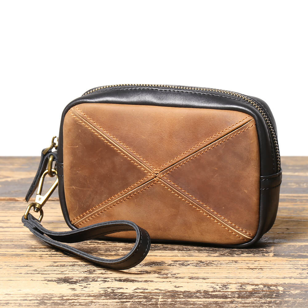 Retro Leather Patchwork Crossbody Bag – Babylon Leather - Babylon LeatherBabylon LeatherLJ058 - Brown