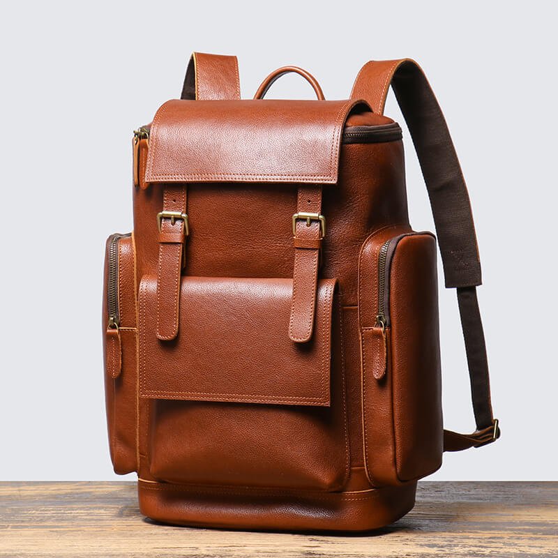 Retro Top Grain Leather Men’s Backpack – Babylon Leather - Babylon LeatherBabylon LeatherLJ054-Caramel