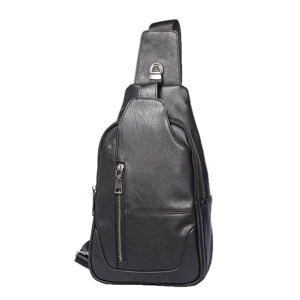 Retro Top Grain Leather Shoulder Sling Bag – Babylon Leather - Babylon LeatherBabylon LeatherLJ066 - Black