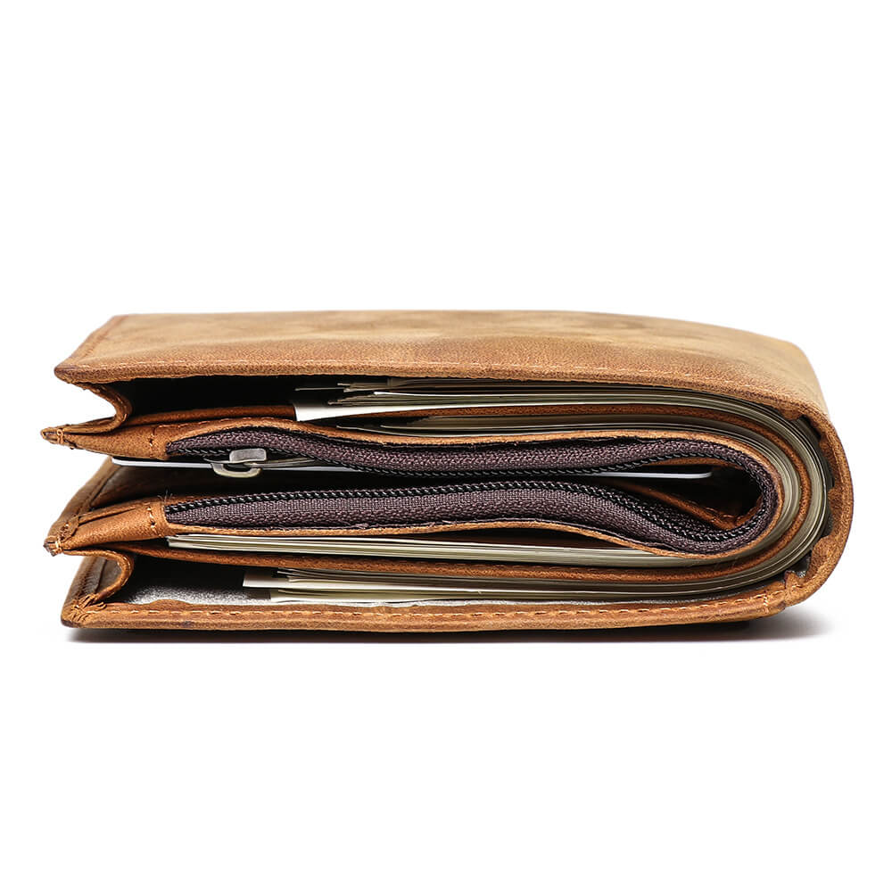 RFID - Blocking Multi - Slot Folding Leather Wallet – Babylon Leather - Babylon LeatherBabylon LeatherLJ125-Brown