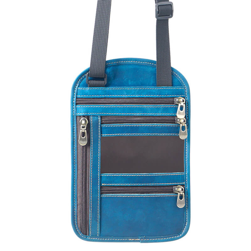 RFID Crossbody Passport Bag Crazy Horse Leather – Babylon Leather - Babylon LeatherBabylon LeatherAN62-Blue