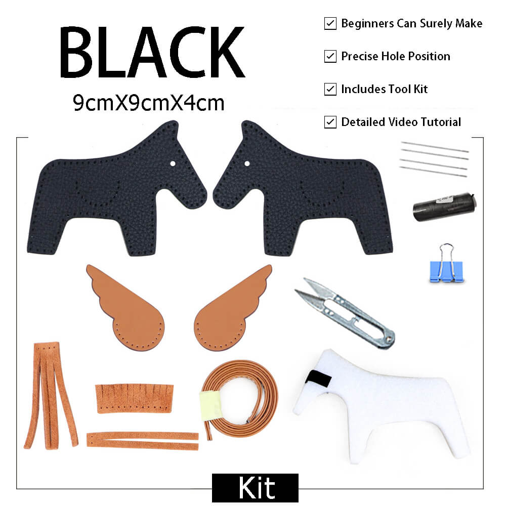 Rodeo Horse Bag Charm DIY Kit – Babylon Leather - Babylon LeatherBabylon LeatherSY108-Black-White