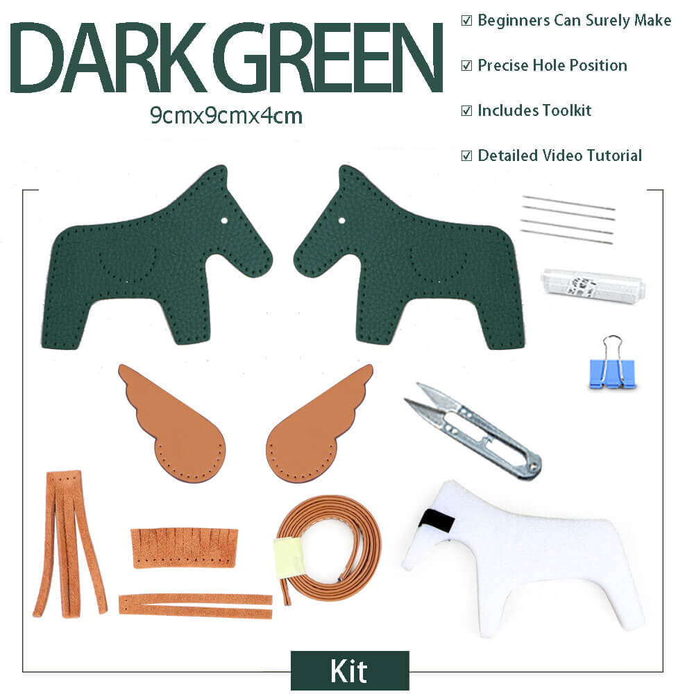 Rodeo Horse Bag Charm DIY Kit – Babylon Leather - Babylon LeatherBabylon LeatherSY108-Dark Green-White