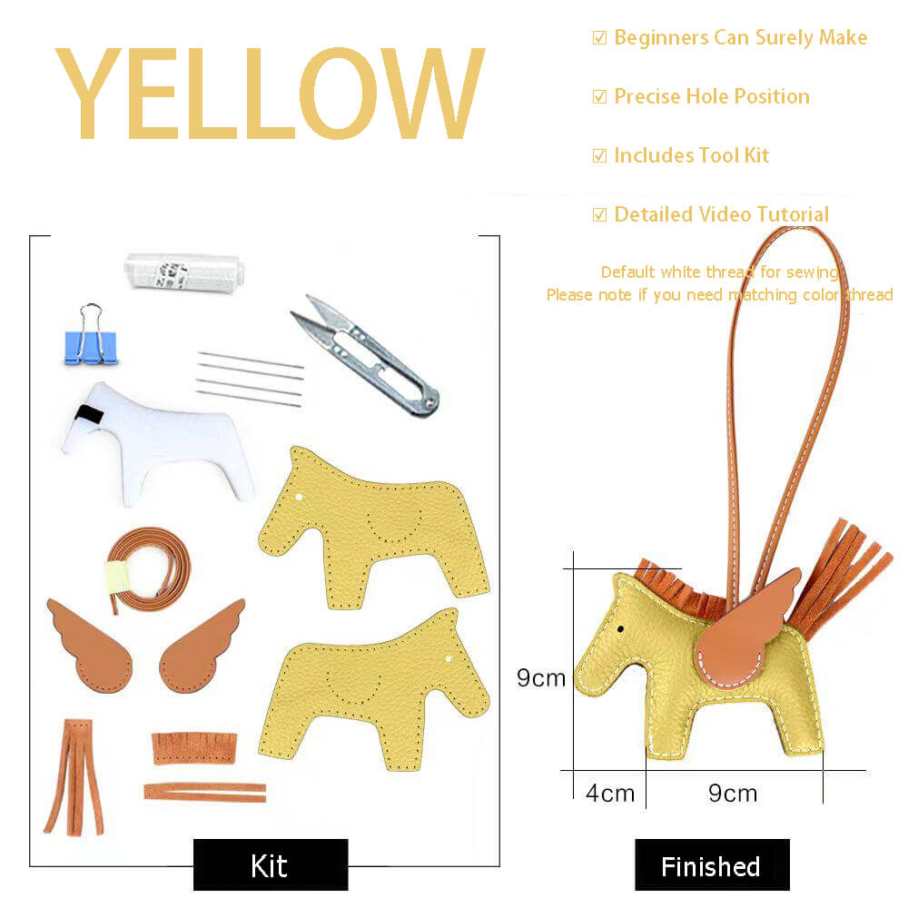 Rodeo Horse Bag Charm DIY Kit – Babylon Leather - Babylon LeatherBabylon LeatherSY108-Yellow-White