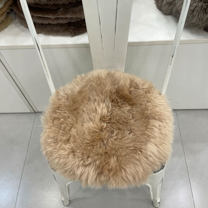 Round Australian Sheepskin Chair Pad - Babylon Leather - Babylon LeatherBabylon LeatherKM07-Brown
