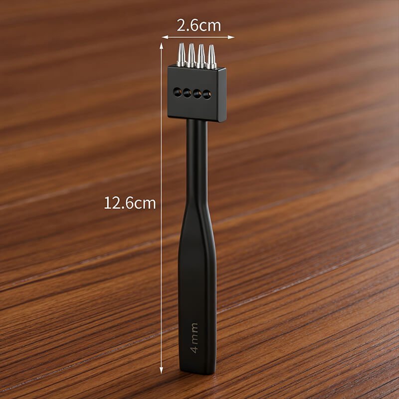 Round Hole Pricking Iron Set Steel for Leather Sewing – Babylon Leather - Babylon LeatherBabylon LeatherXH06-4mm-4 Prong