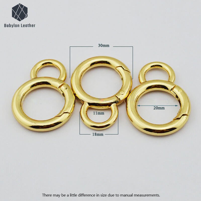 Round Ring Carabiner Spring Gate O Ring（2 PACK） - Babylon LeatherBabylon LeatherSGOR-007