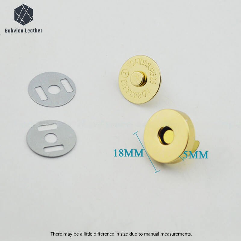 Round Super Strong Magnetic Closure Clasp Magnetically Operated Lock - Babylon LeatherBabylon LeatherMOL - 014 - Gold - 1 PACK