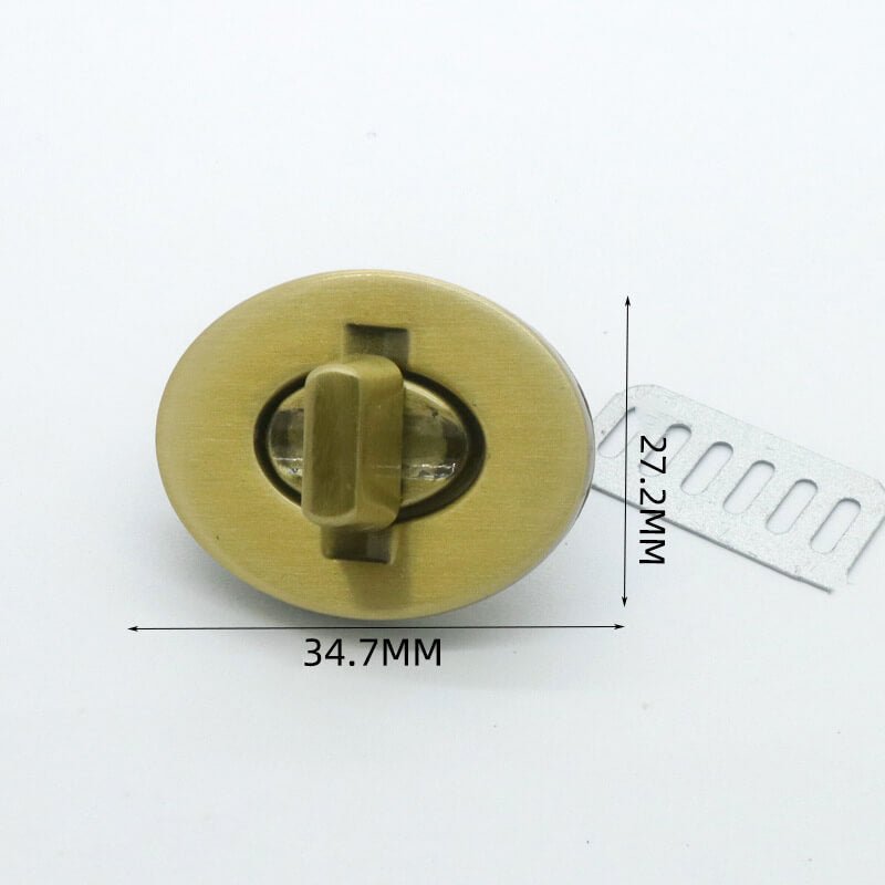 Round Turn Lock Clasp - Babylon Leather - Babylon LeatherBabylon LeatherJY14-Brushed Antique Brass-34.7mm