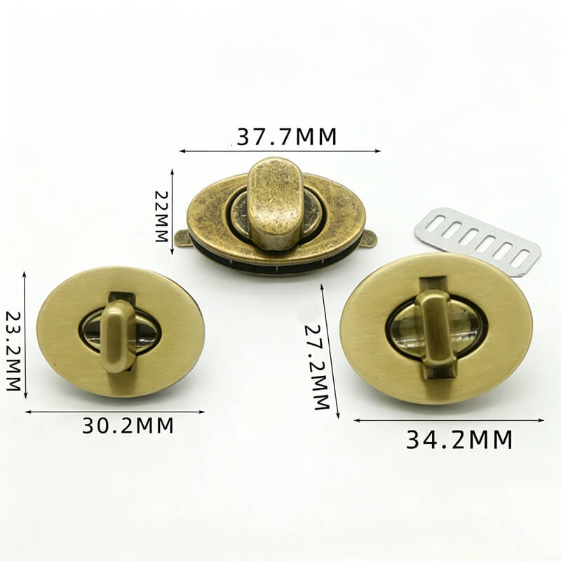Round Turn Lock Clasp - Babylon Leather - Babylon LeatherBabylon LeatherJY14-Gold-30.2mm
