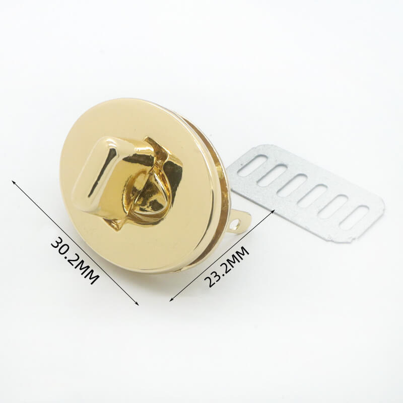 Round Turn Lock Clasp - Babylon Leather - Babylon LeatherBabylon LeatherJY14-Gold-30.2mm