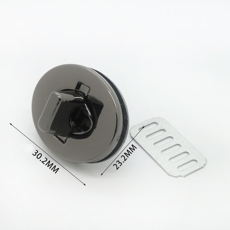Round Turn Lock Clasp - Babylon Leather - Babylon LeatherBabylon LeatherJY14-Gunmetal-30.2mm