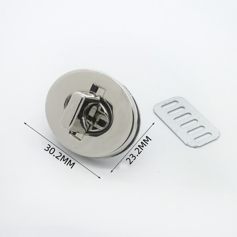 Round Turn Lock Clasp - Babylon Leather - Babylon LeatherBabylon LeatherJY14-Silver-30.2mm
