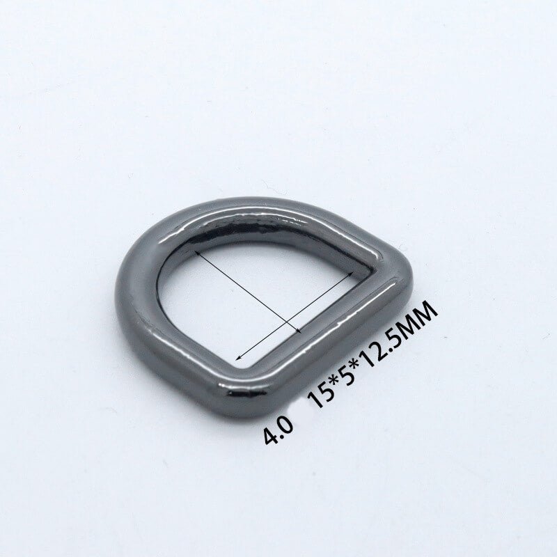Rounded D-Ring - Babylon Leather - Babylon LeatherBabylon LeatherJY20-Gunmetal-4.0mm-15*12mm