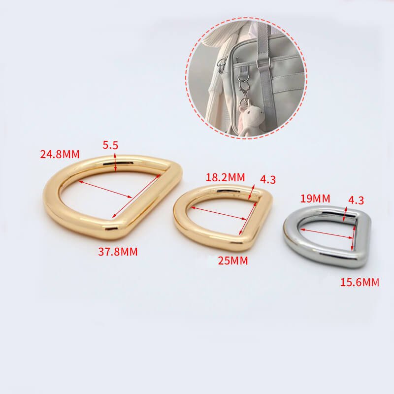 Rounded D-Ring - Babylon Leather - Babylon LeatherBabylon LeatherJY20-Silver-6.5mm-38*25mm