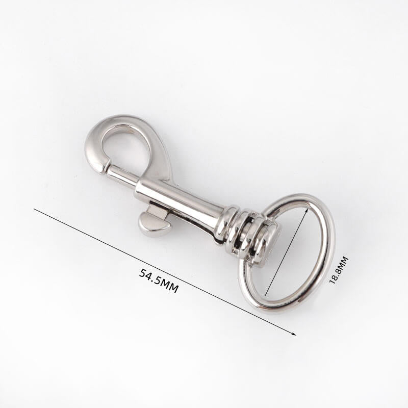 Rounded Swivel Snap Hook - Babylon Leather - Babylon LeatherBabylon LeatherJY13-Silver-18.8mm