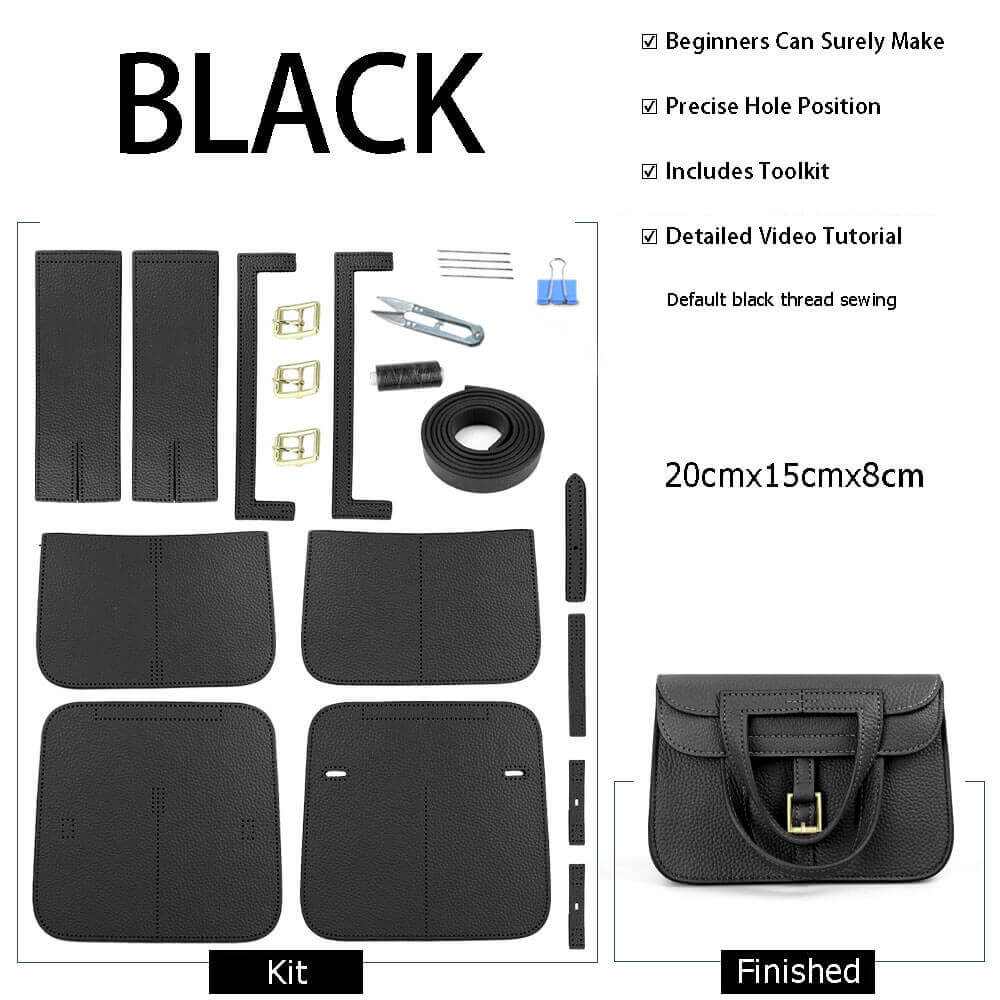 Saddle Shoulder Bag DIY Kit – Babylon Leather - Babylon LeatherBabylon LeatherSY65-Black-Color-Matched