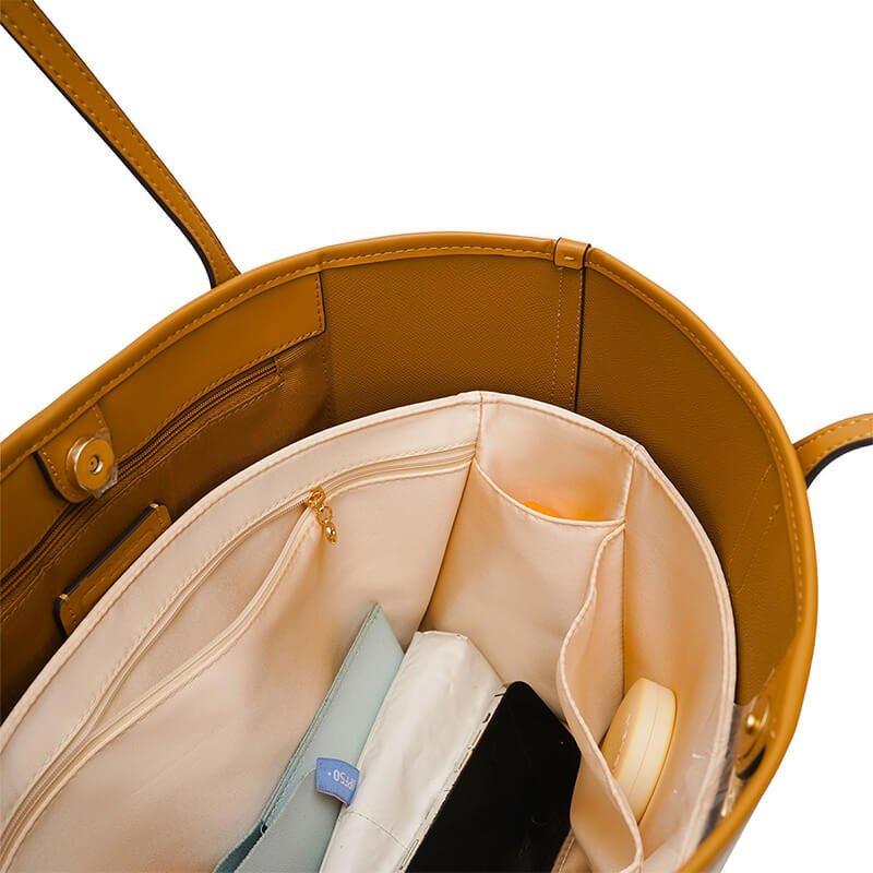 Satin Bag Insert Organizer for City-Style Bags - Babylon LeatherBabylon LeatherJS12-Beige-23cm-Open Top