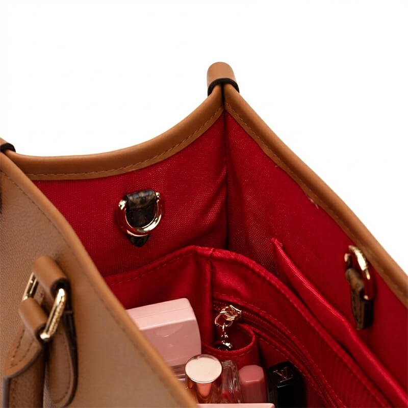 Satin Bag Insert Organizer for OnTheGo-Style Tote Bags - Babylon LeatherBabylon LeatherJS04-Red-25cm-Open Top